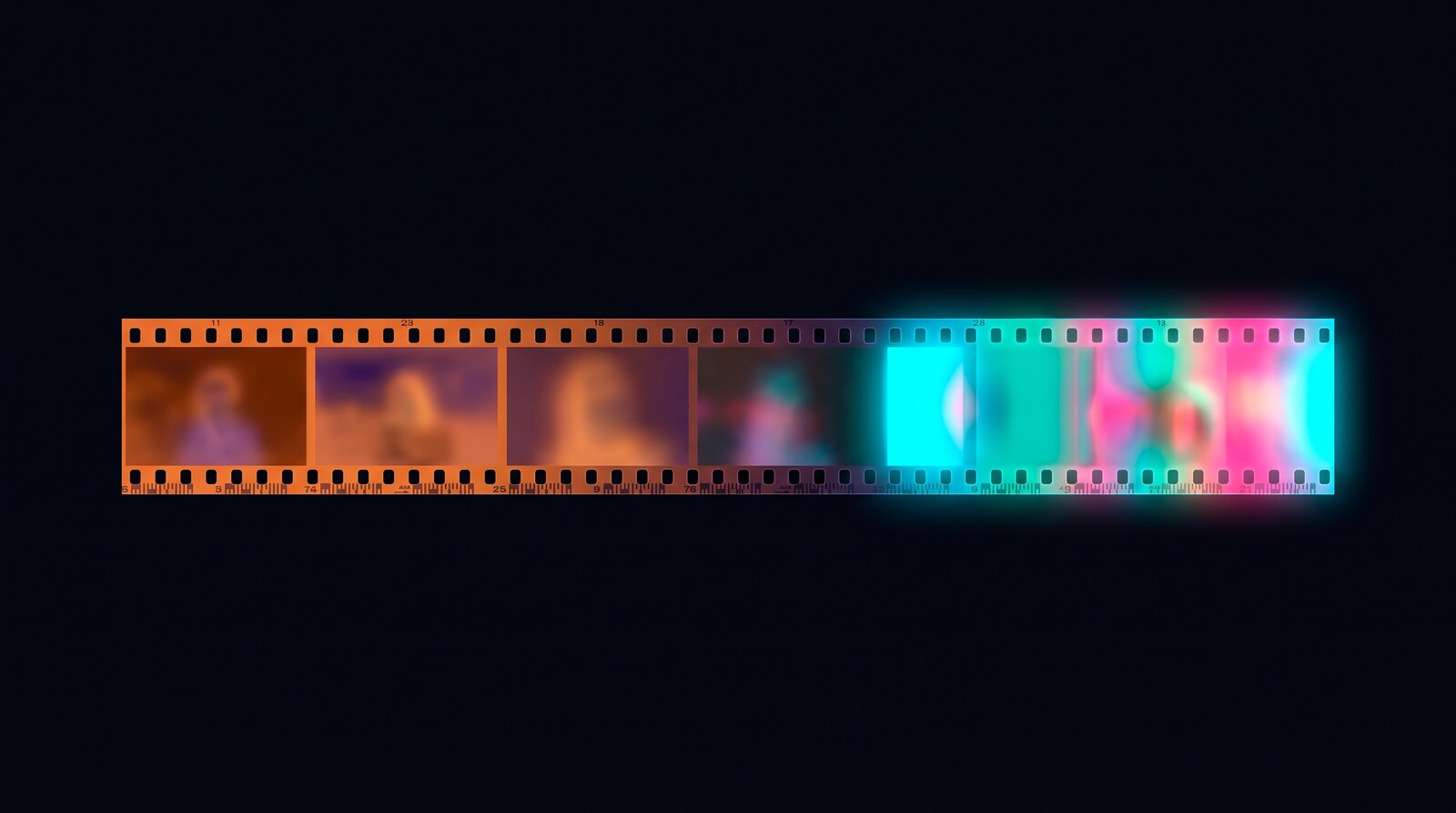 Negative frames converting to full-color positives