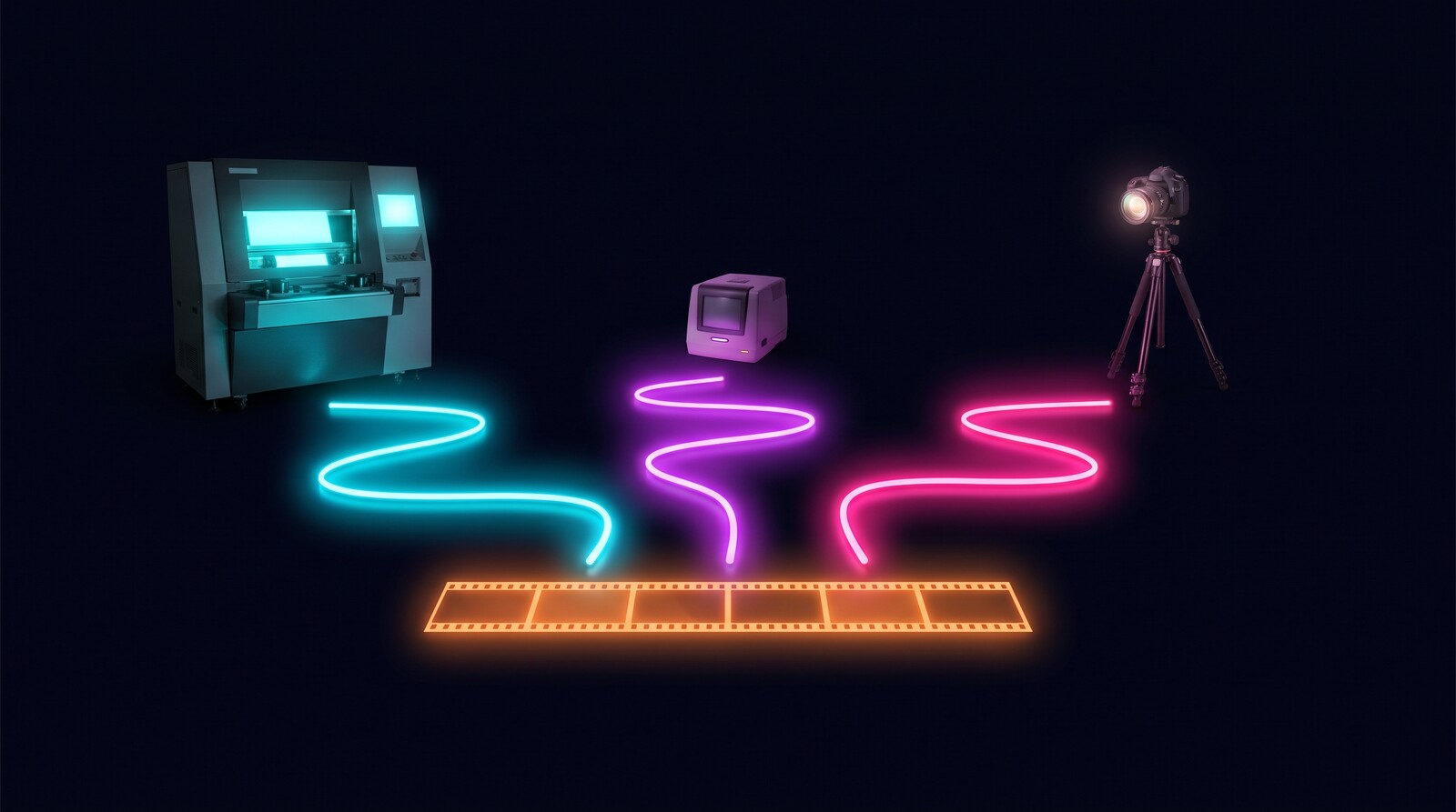 The three routes: a pro lab scanner, a consumer film scanner, and a DSLR