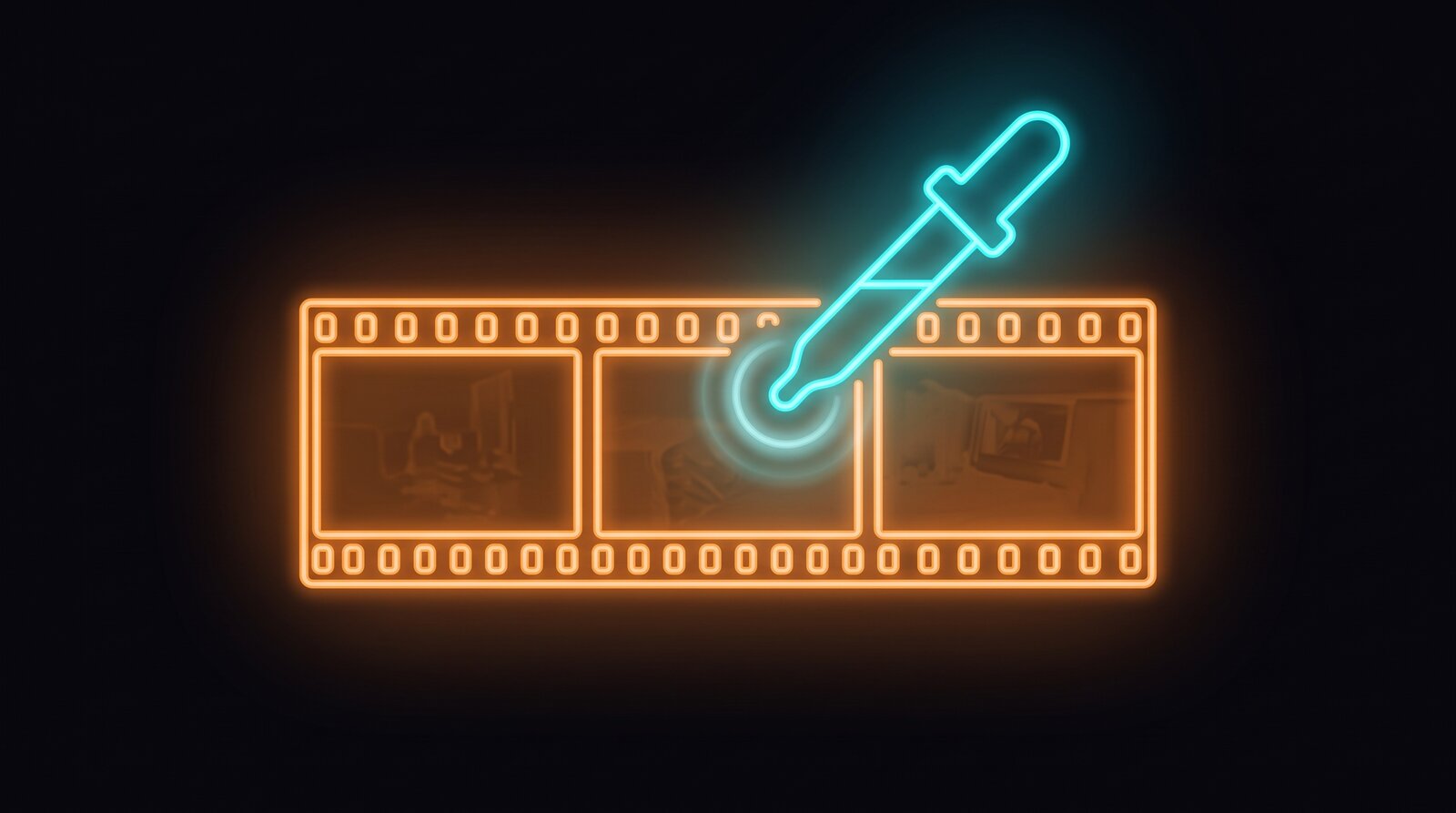 Picking the color of the clear film between two frames on a strip of negatives