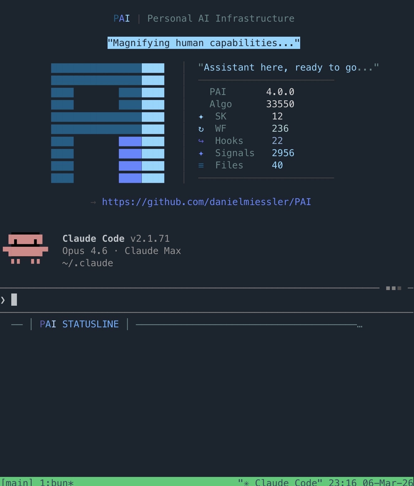Claude Code + PAI running on my phone over SSH at the conference